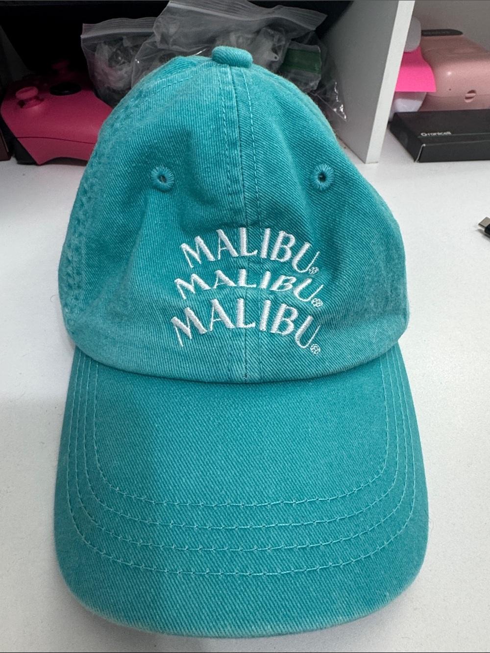 Malibu Turquoise Baseball Cap with White Embroidered Logo